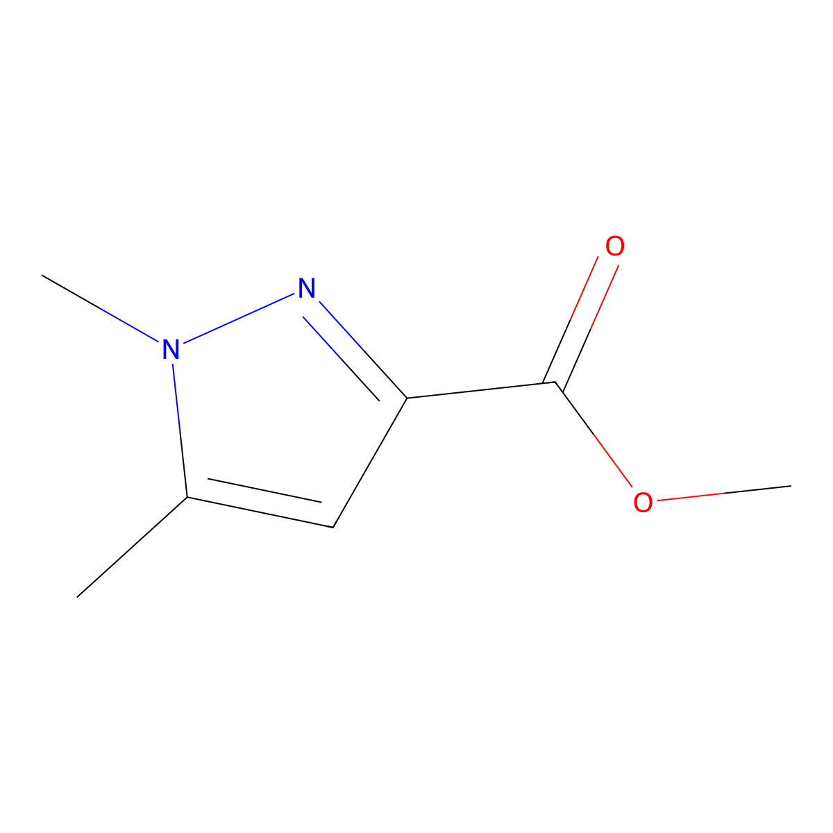 methyl 1,5-dimethyl-1H-pyrazole-3-carboxylate molecular structure, CAS 10250-61-0