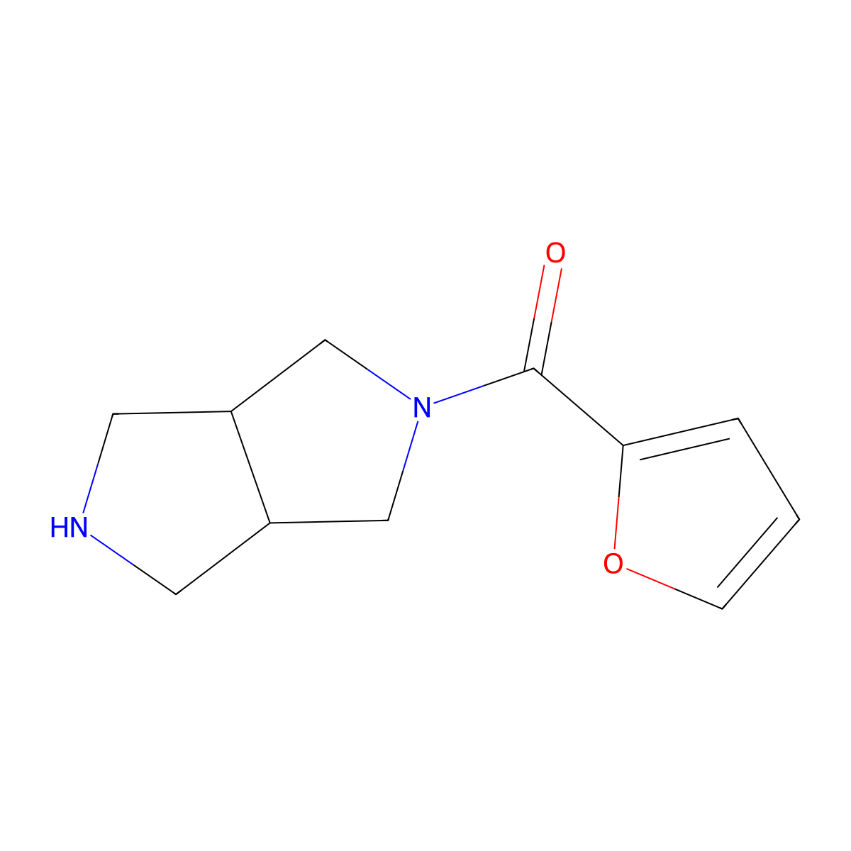 Furan-2-yl(hexahydropyrrolo[3,4-c]pyrrol-2(1H)-yl)methanone molecular structure, CAS 1025006-99-8