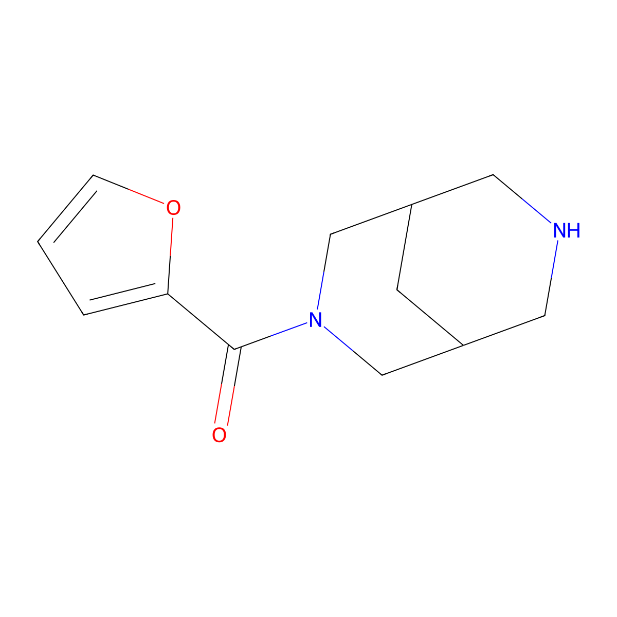 3,7-Diazabicyclo[3.3.1]nonan-3-yl(furan-2-yl)methanone molecular structure, CAS 1025007-32-2