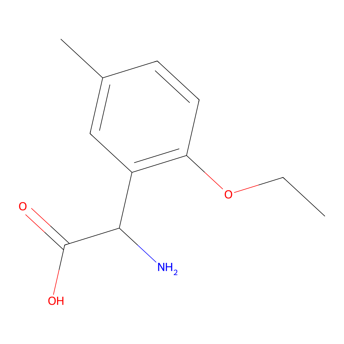 Amino(2-ethoxy-5-methylphenyl)acetic acid molecular structure, CAS 1025010-57-4