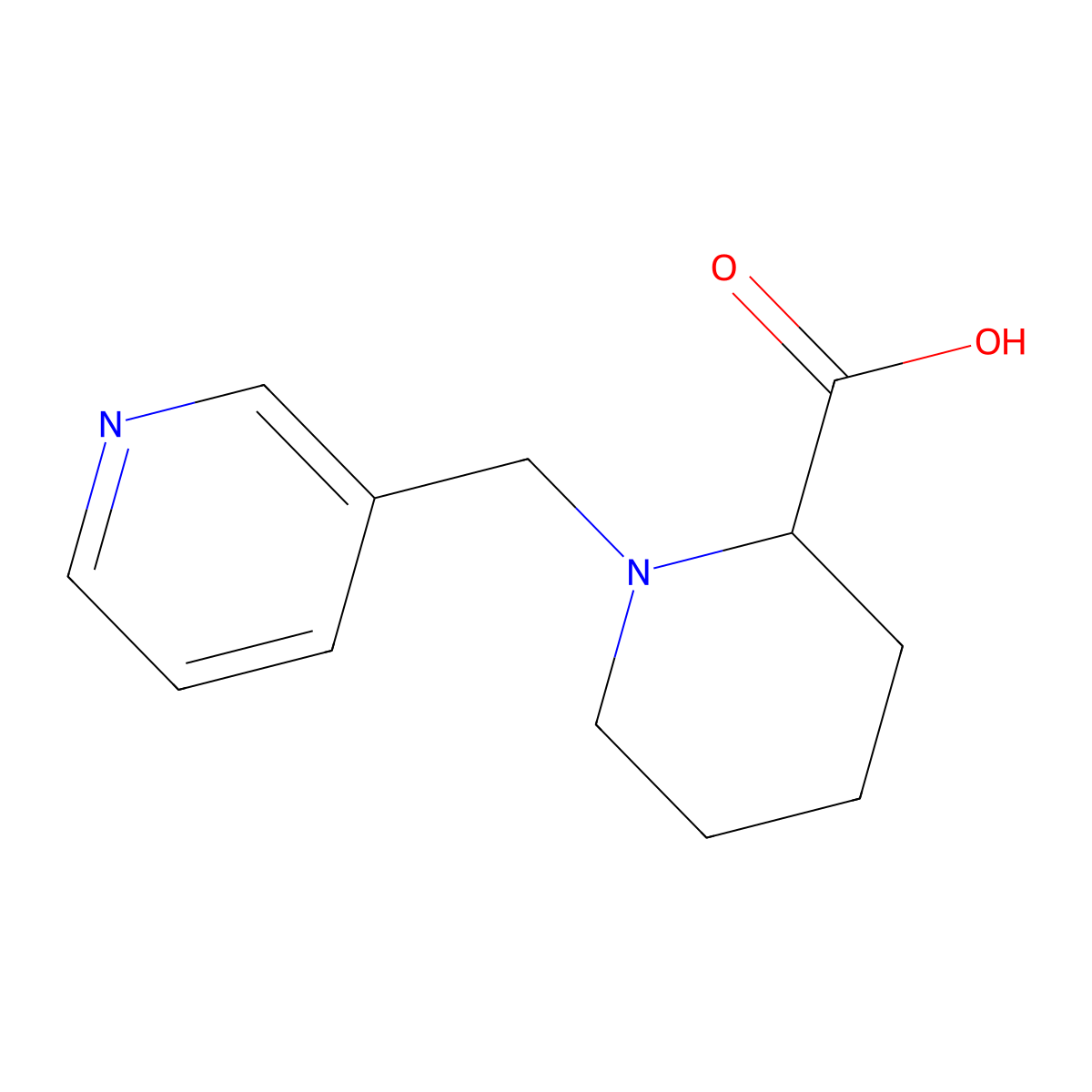 1-(pyridin-3-ylmethyl)piperidine-2-carboxylic Acid molecular structure, CAS 1025019-22-0
