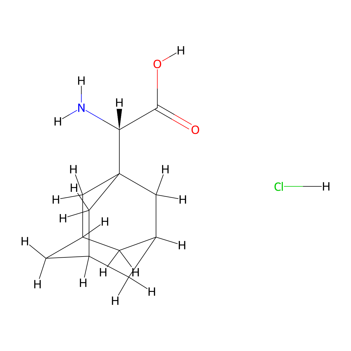(S)-2-(Adamantan-1-yl)-2-aminoacetic acid hydrochloride molecular structure, CAS 102502-64-7