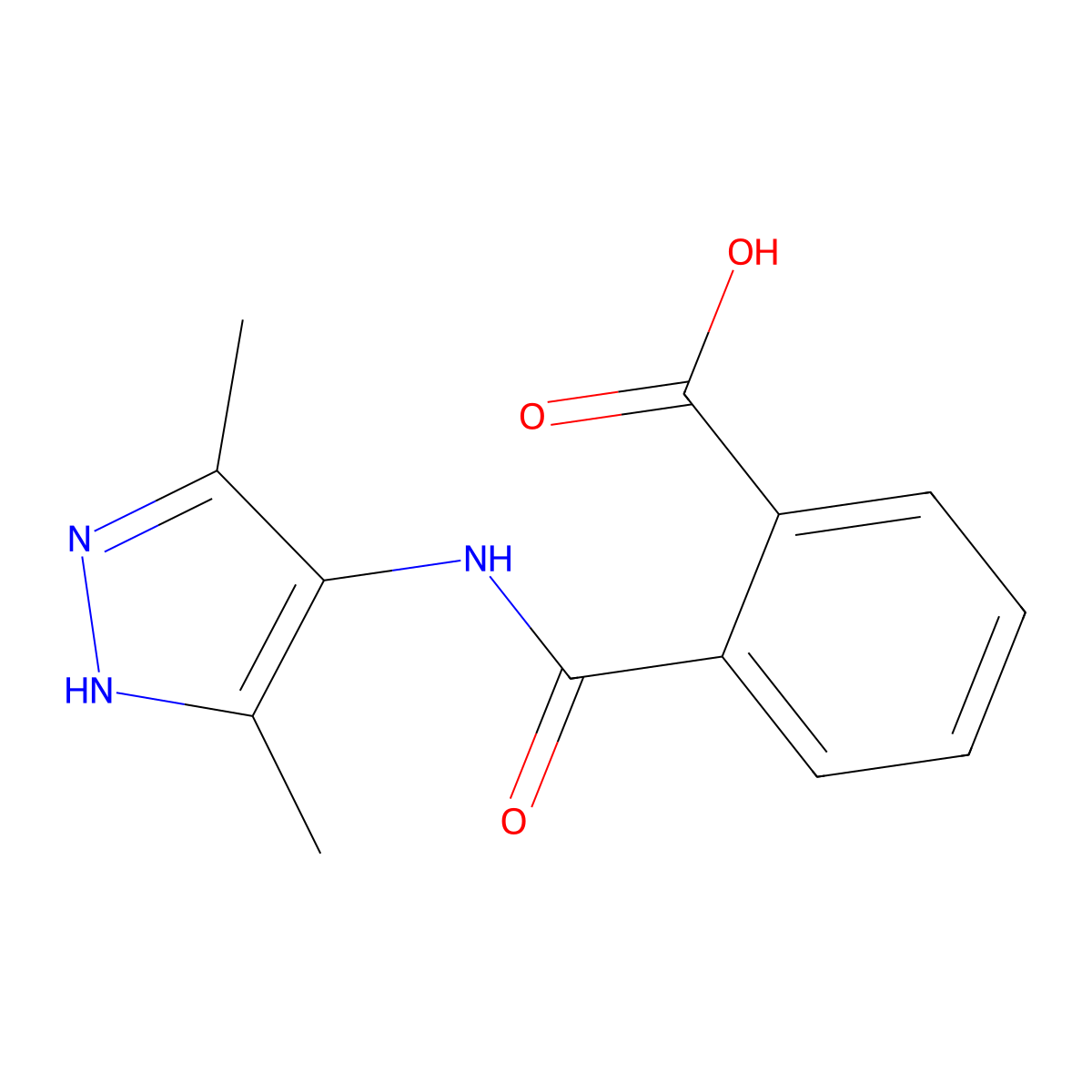 2-[(3,5-dimethyl-1H-pyrazol-4-yl)carbamoyl]benzoic acid molecular structure, CAS 1025025-68-6