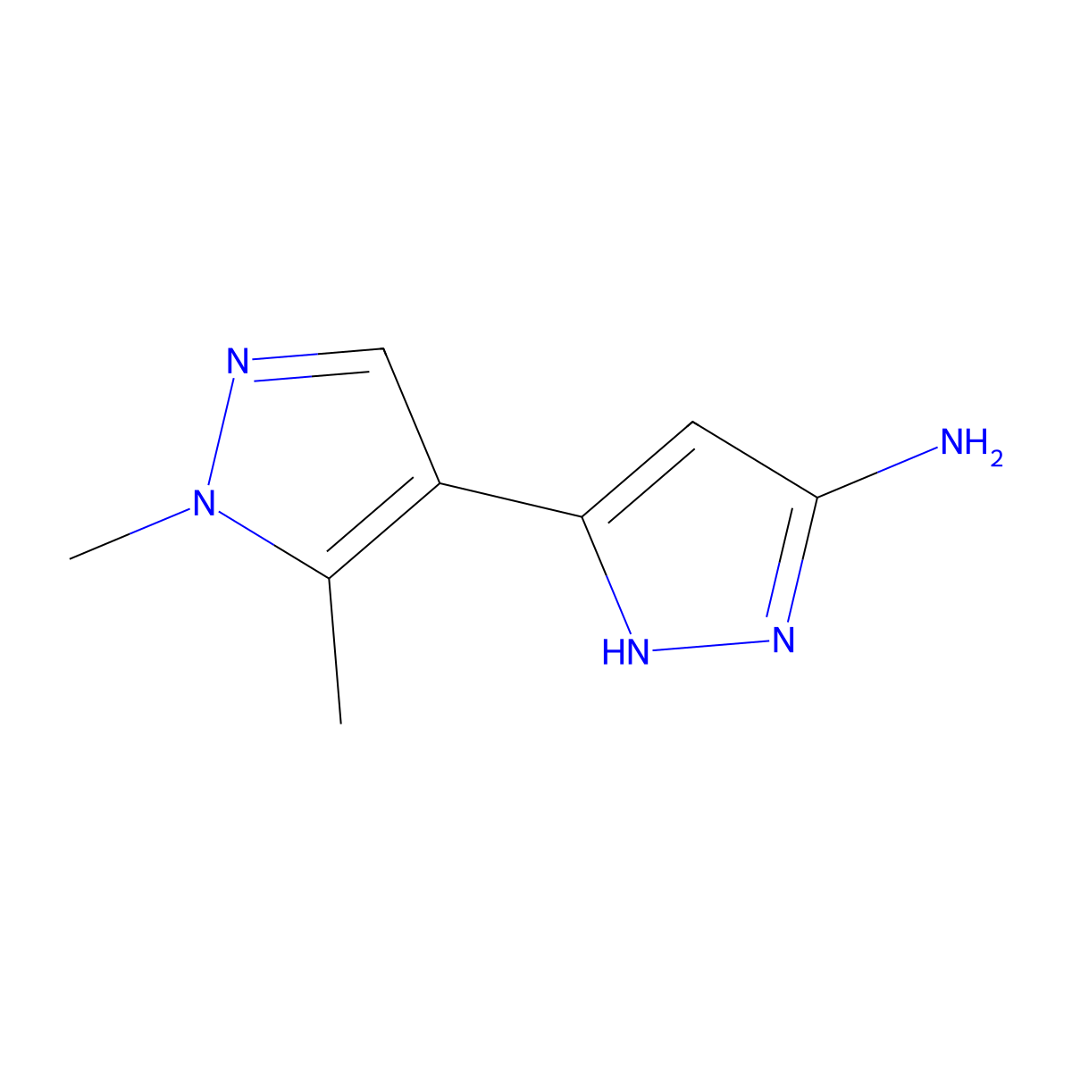 1',5'-dimethyl-1'H,2H-3,4'-bipyrazol-5-amine molecular structure, CAS 1025026-56-5