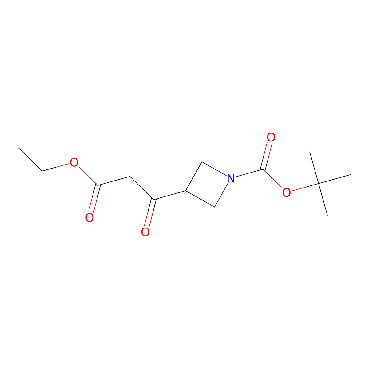 Tert-butyl 3-(3-ethoxy-3-oxopropanoyl)azetidine-1-carboxylate molecular structure, CAS 1025029-60-0