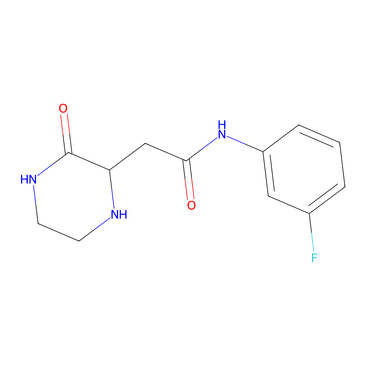 N-(3-fluorophenyl)-2-(3-oxopiperazin-2-yl)acetamide molecular structure, CAS 1025032-25-0