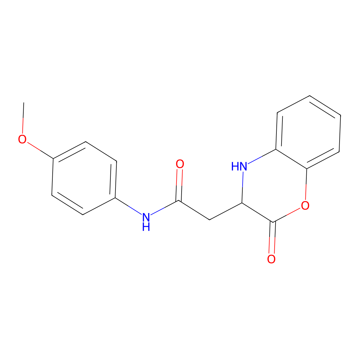 N-(4-methoxyphenyl)-2-(2-oxo-3,4-dihydro-2H-1,4-benzoxazin-3-yl)acetamide molecular structure, CAS 1025032-27-2