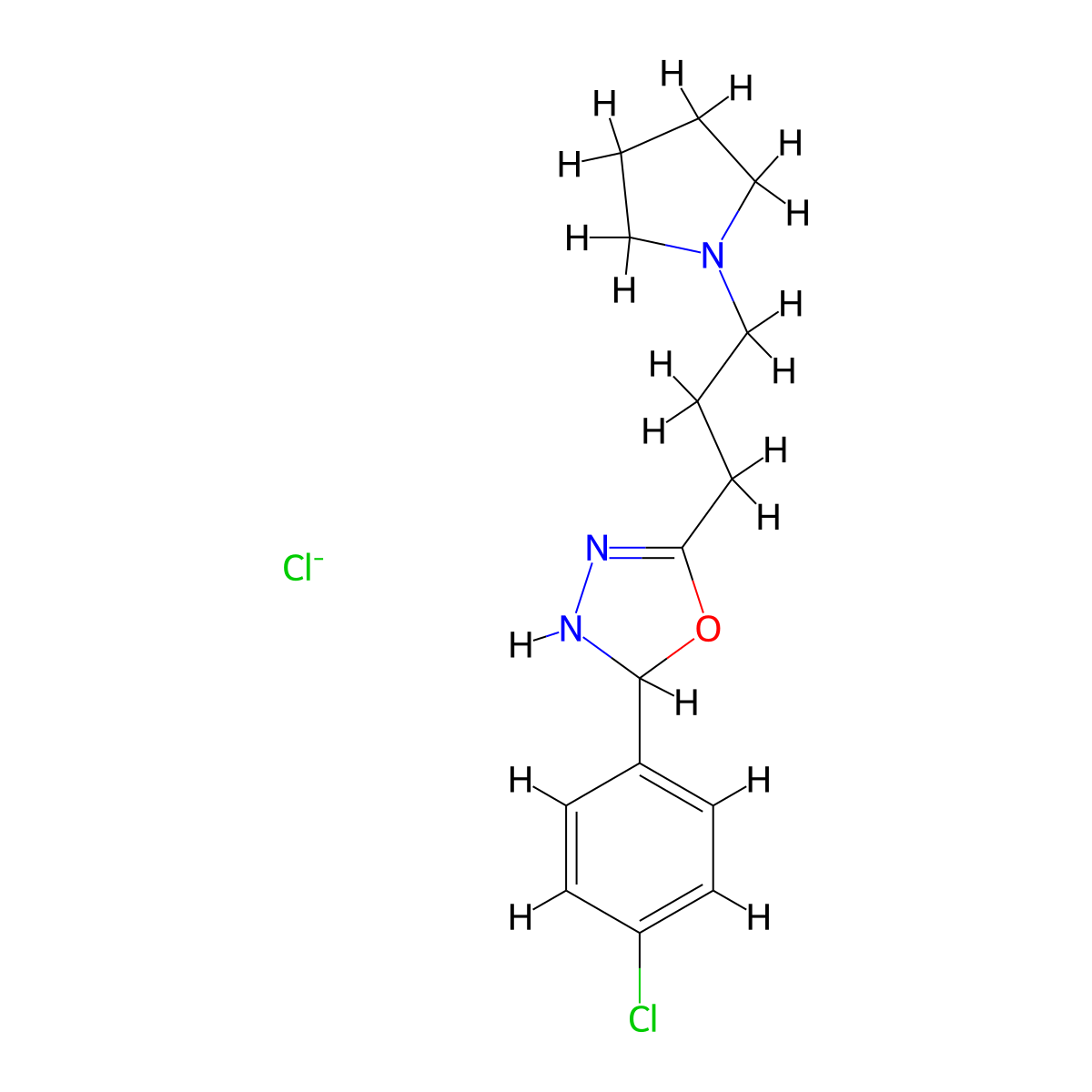 delta(sup 4)-1,2,4-Oxadiazoline, 3-(p-chlorophenyl)-5-(3-(1-pyrrolidinyl)propyl)-, hydrochloride molecular structure, CAS 102504-34-7