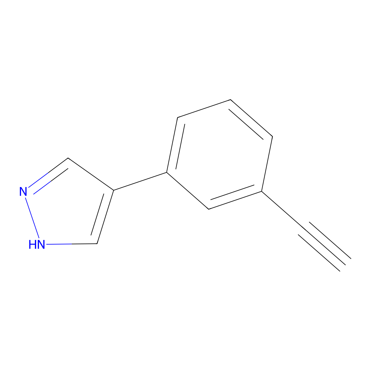 4-(3-ethynylphenyl)-1H-pyrazole molecular structure, CAS 1025055-88-2