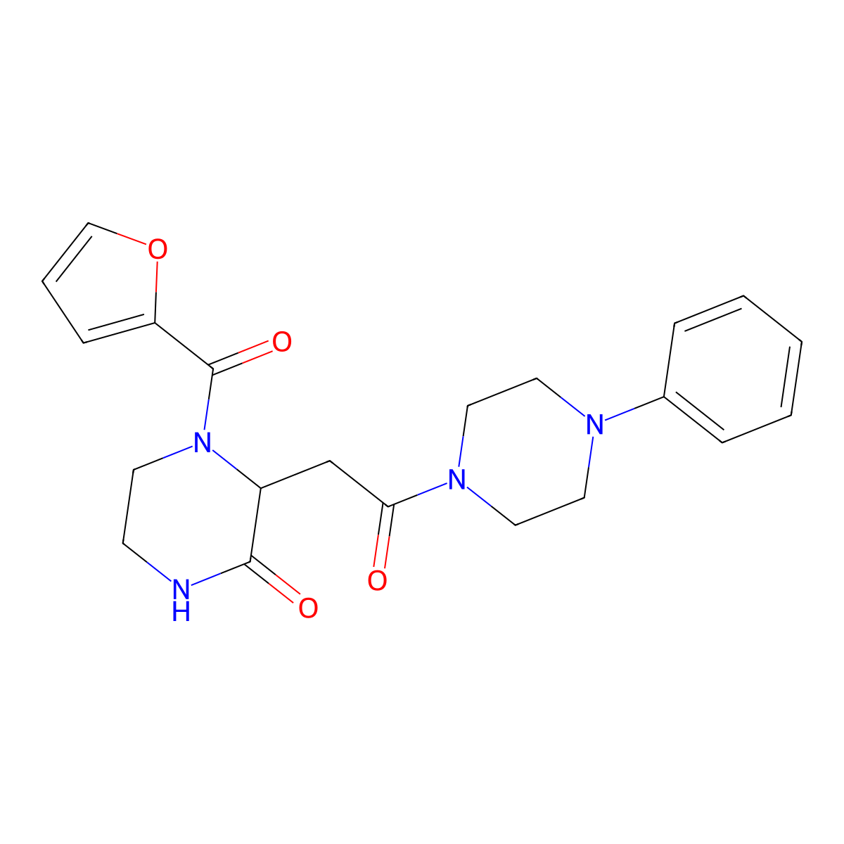 4-(2-Furoyl)-3-[2-oxo-2-(4-phenylpiperazin-1-yl)ethyl]piperazin-2-one molecular structure, CAS 1025058-39-2