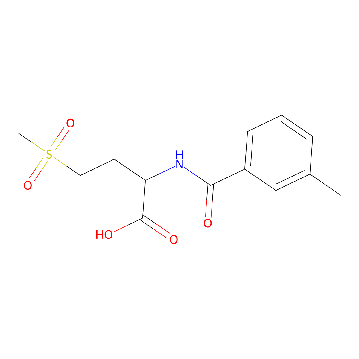 4-Methanesulfonyl-2-[(3-methylphenyl)formamido]butanoic acid molecular structure, CAS 1025058-90-5