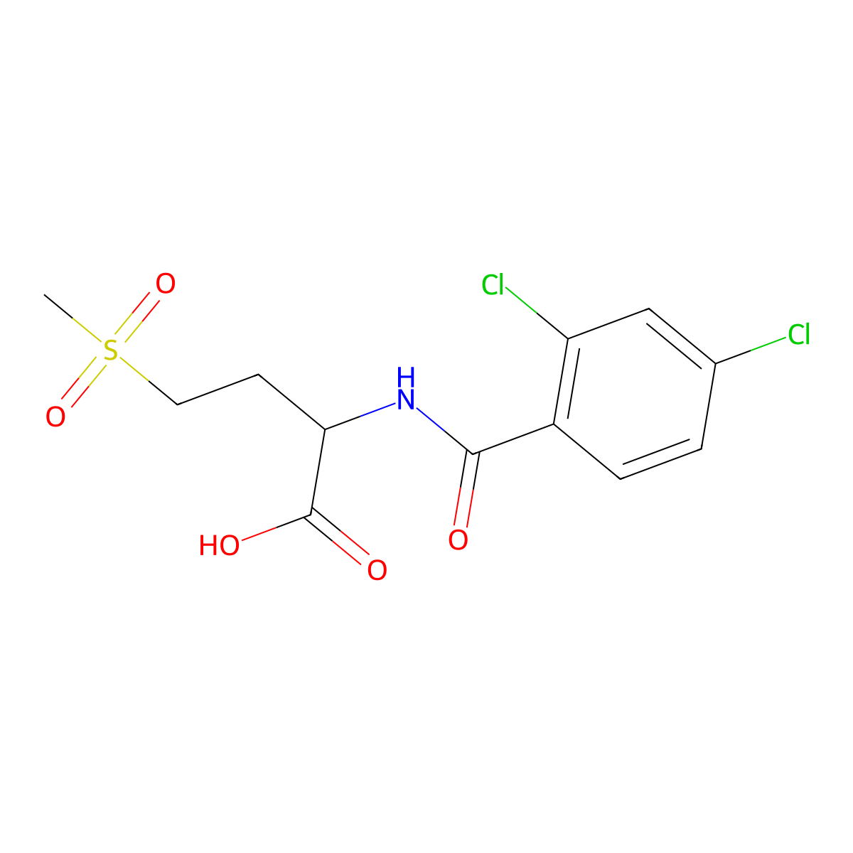 2-[(2,4-Dichlorobenzoyl)amino]-4-(methylsulfonyl)butanoic acid molecular structure, CAS 1025058-91-6