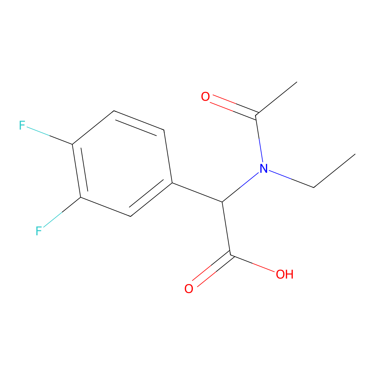 2-(3,4-difluorophenyl)-2-(N-ethylacetamido)acetic acid molecular structure, CAS 1025059-05-5
