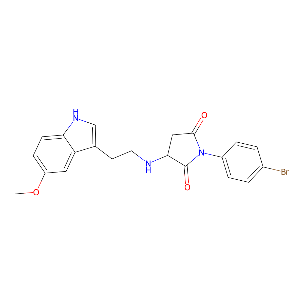 1-(4-bromophenyl)-3-{[2-(5-methoxy-1H-indol-3-yl)ethyl]amino}pyrrolidine-2,5-dione molecular structure, CAS 1025063-00-6