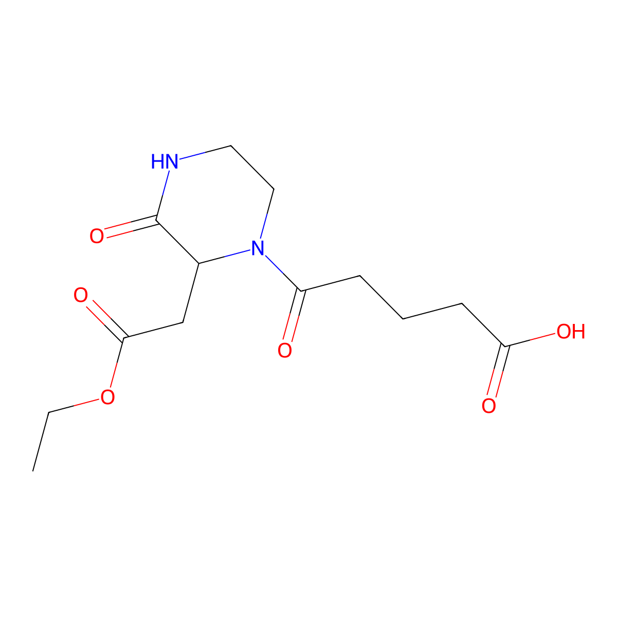 5-[2-(2-Ethoxy-2-oxoethyl)-3-oxo-1-piperazinyl]-5-oxopentanoic acid molecular structure, CAS 1025063-22-2