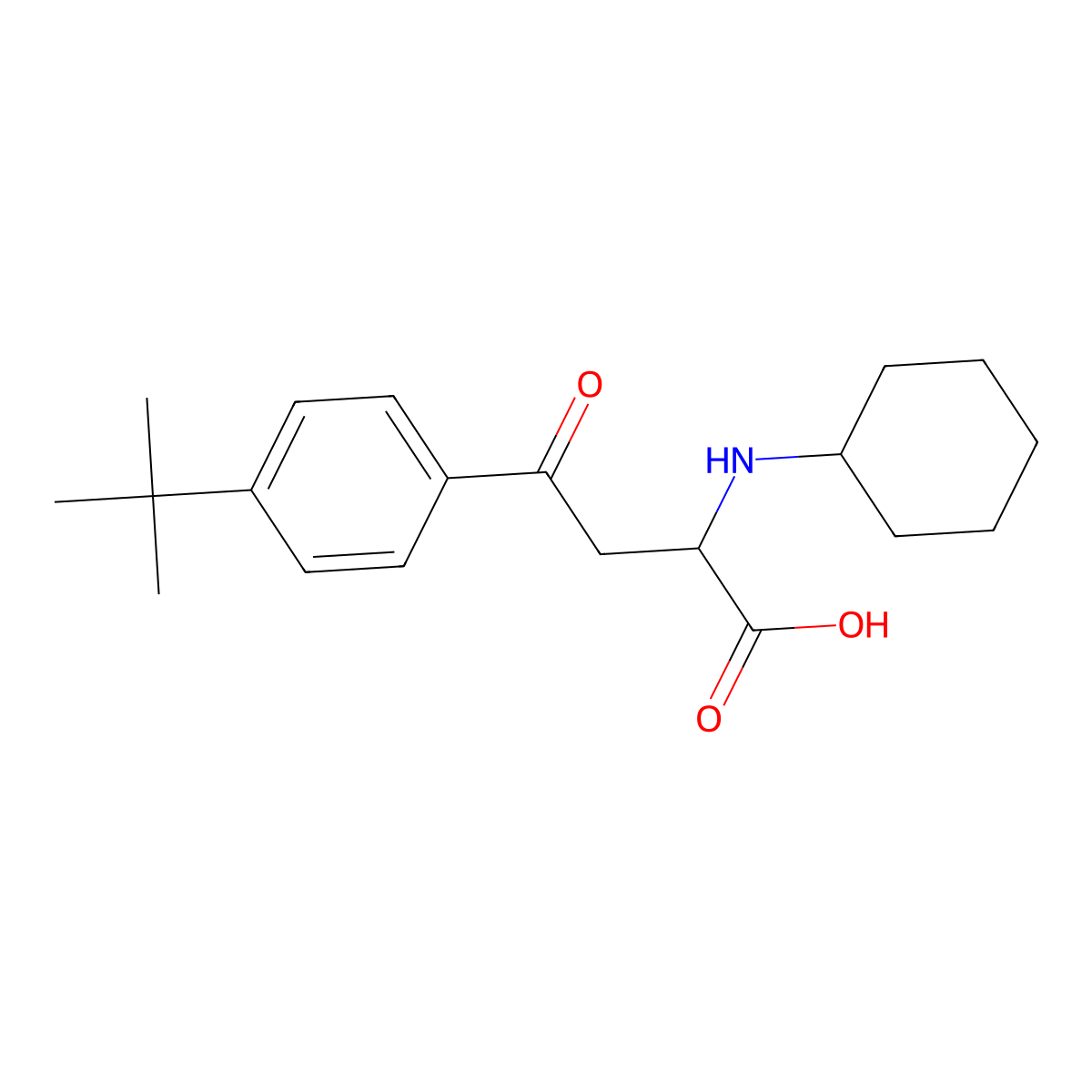 4-(4-Tert-butylphenyl)-2-(cyclohexylamino)-4-oxobutanoic acid molecular structure, CAS 1025063-38-0