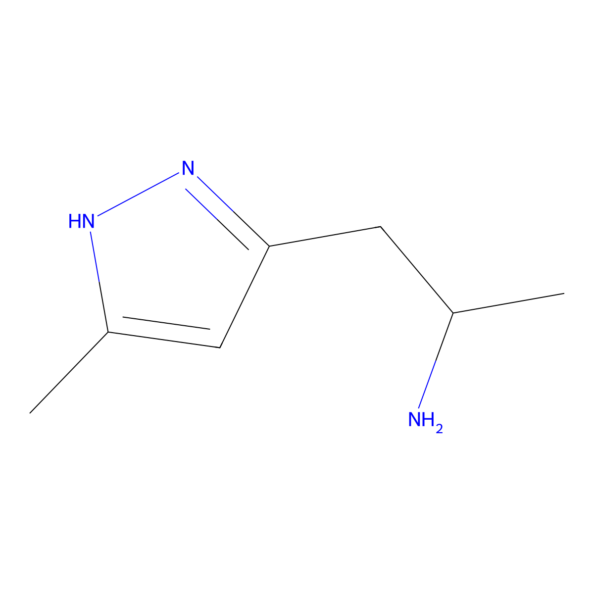 1-(5-methyl-1H-pyrazol-3-yl)propan-2-amine molecular structure, CAS 1025087-55-1