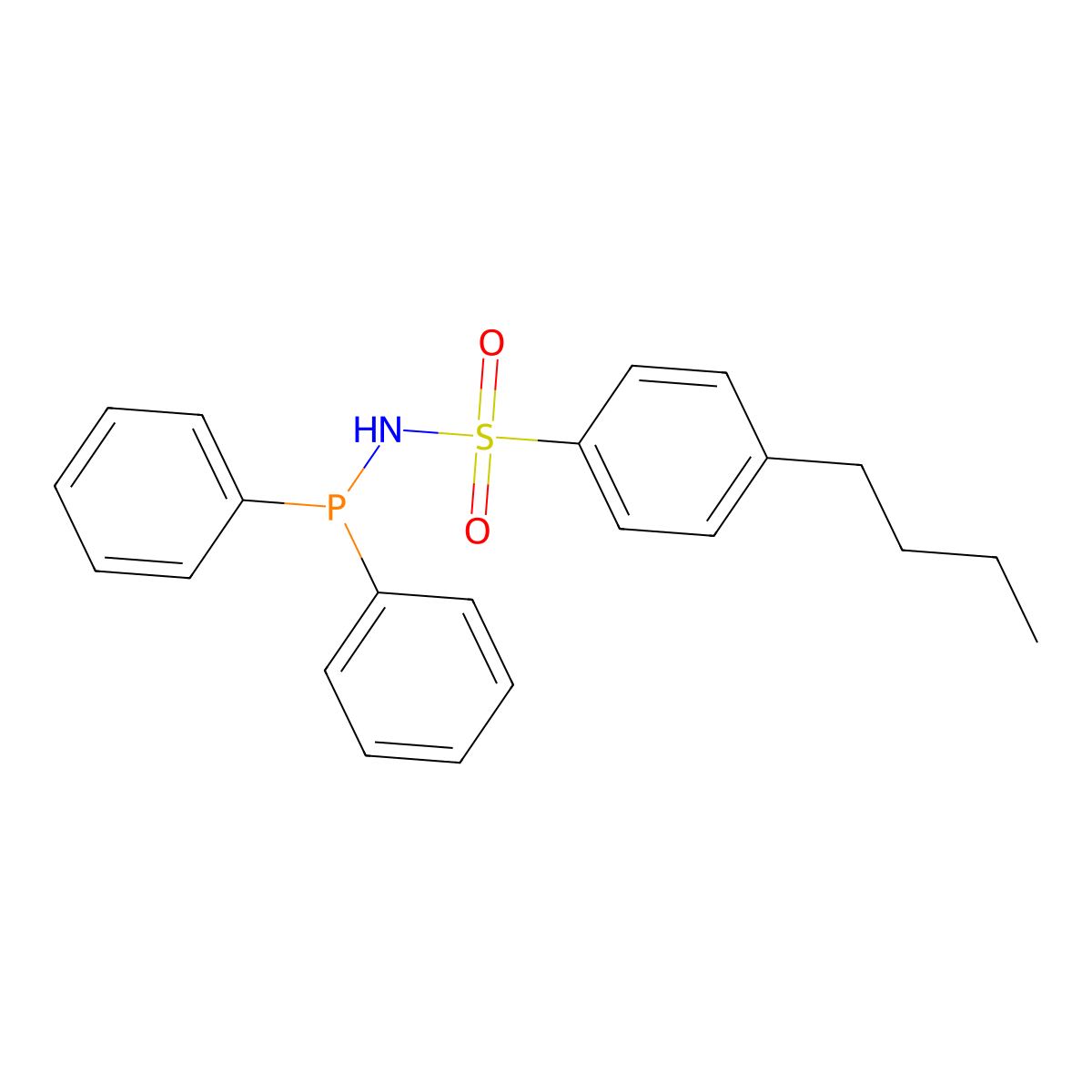 4-Butyl-N-(diphenylphosphino)benzenesulfonamide molecular structure, CAS 1025096-61-0