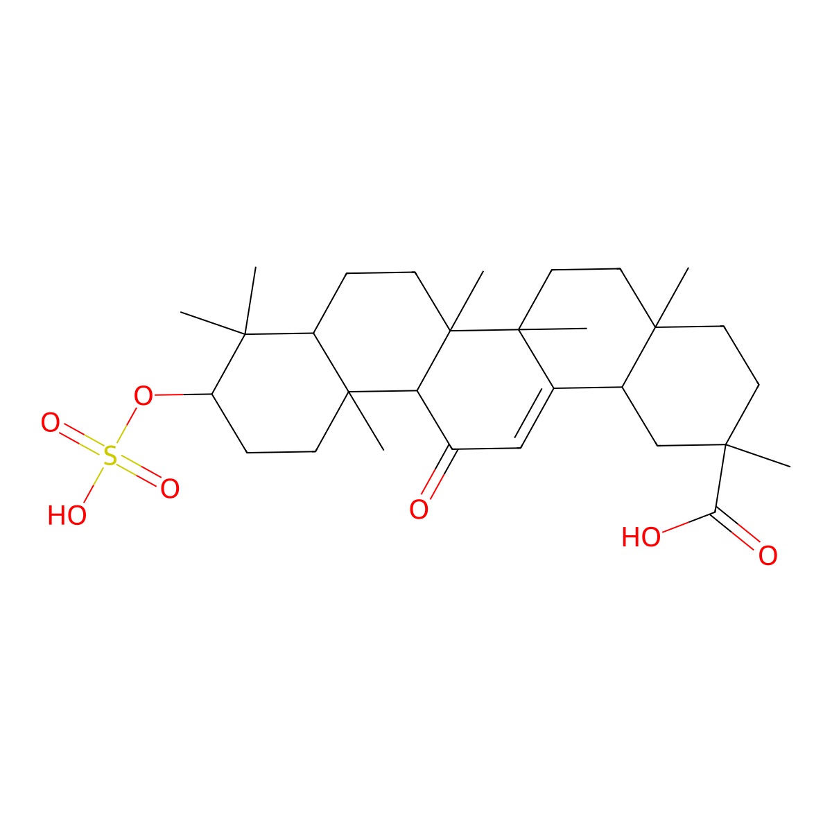 18beta-Glycyrrhetyl-3-O-sulfate molecular structure, CAS 10251-38-4