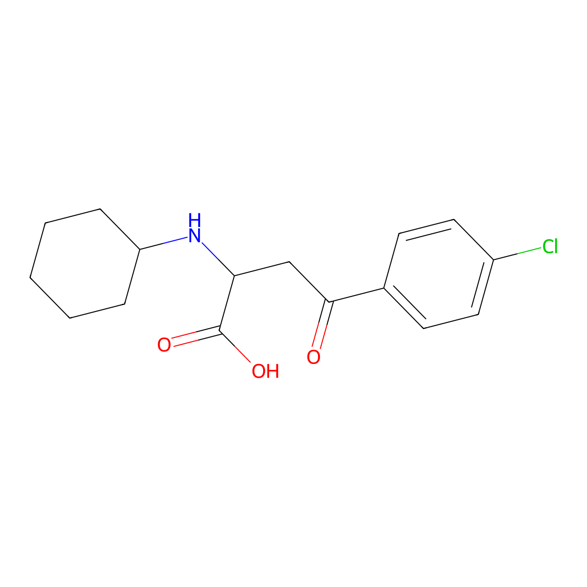 4-(4-Chlorophenyl)-2-(cyclohexylamino)-4-oxobutanoic acid molecular structure, CAS 1025101-05-6