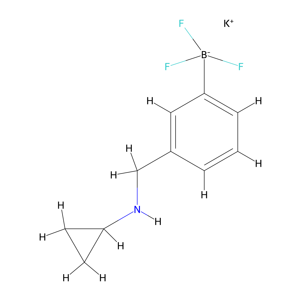 Potassium {3-[(cyclopropylamino)methyl]phenyl}trifluoroboranuide molecular structure, CAS 1025113-75-0