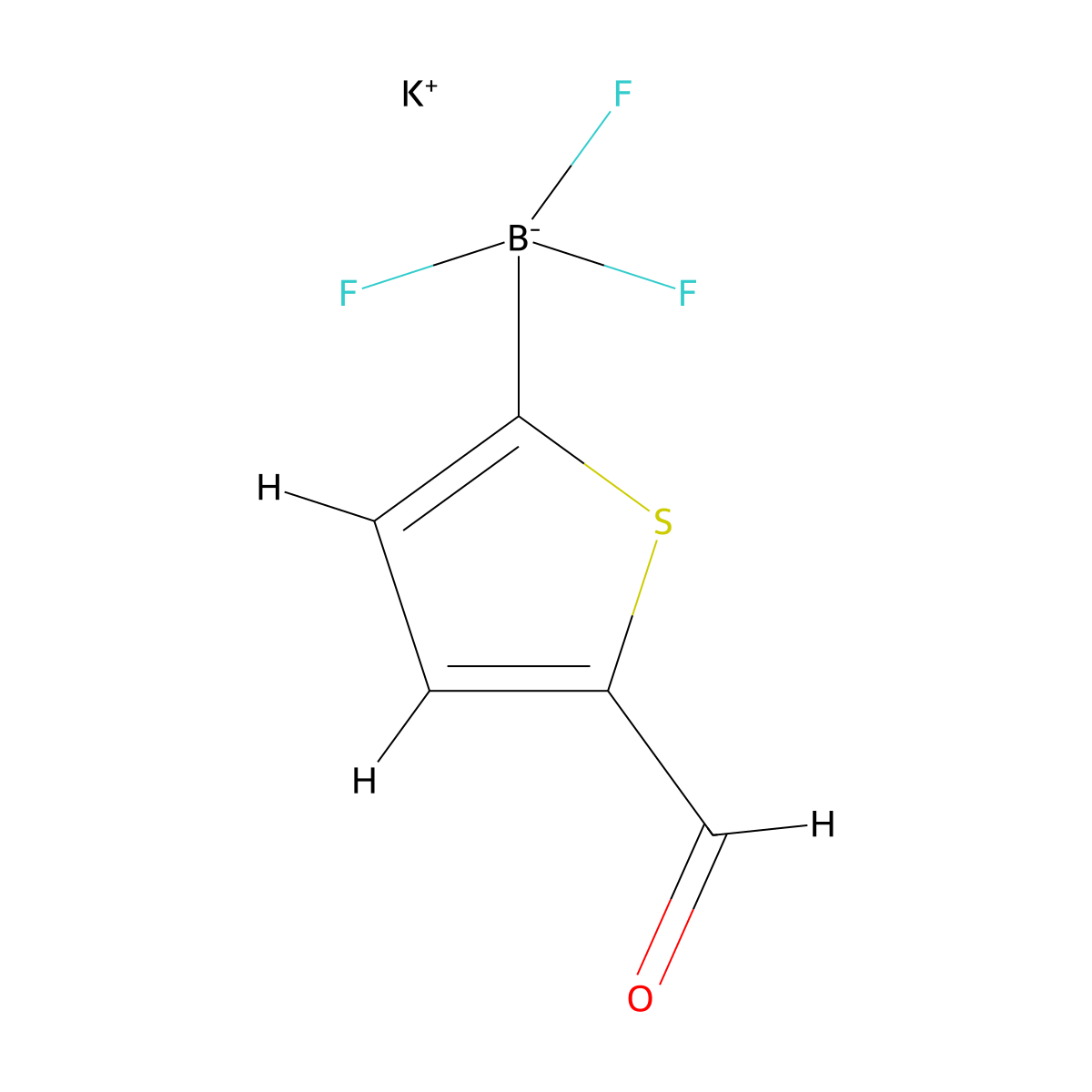 Potassium 5-Formyl-2-thiophenetrifluoroborate molecular structure, CAS 1025113-78-3