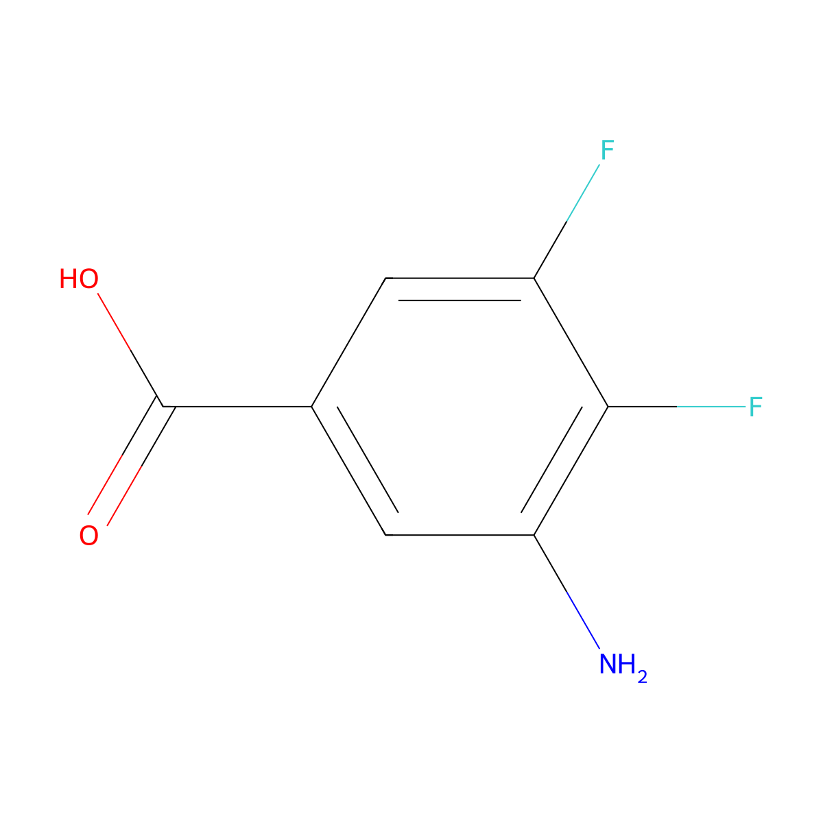3-Amino-4,5-difluorobenzoic acid molecular structure, CAS 1025127-16-5