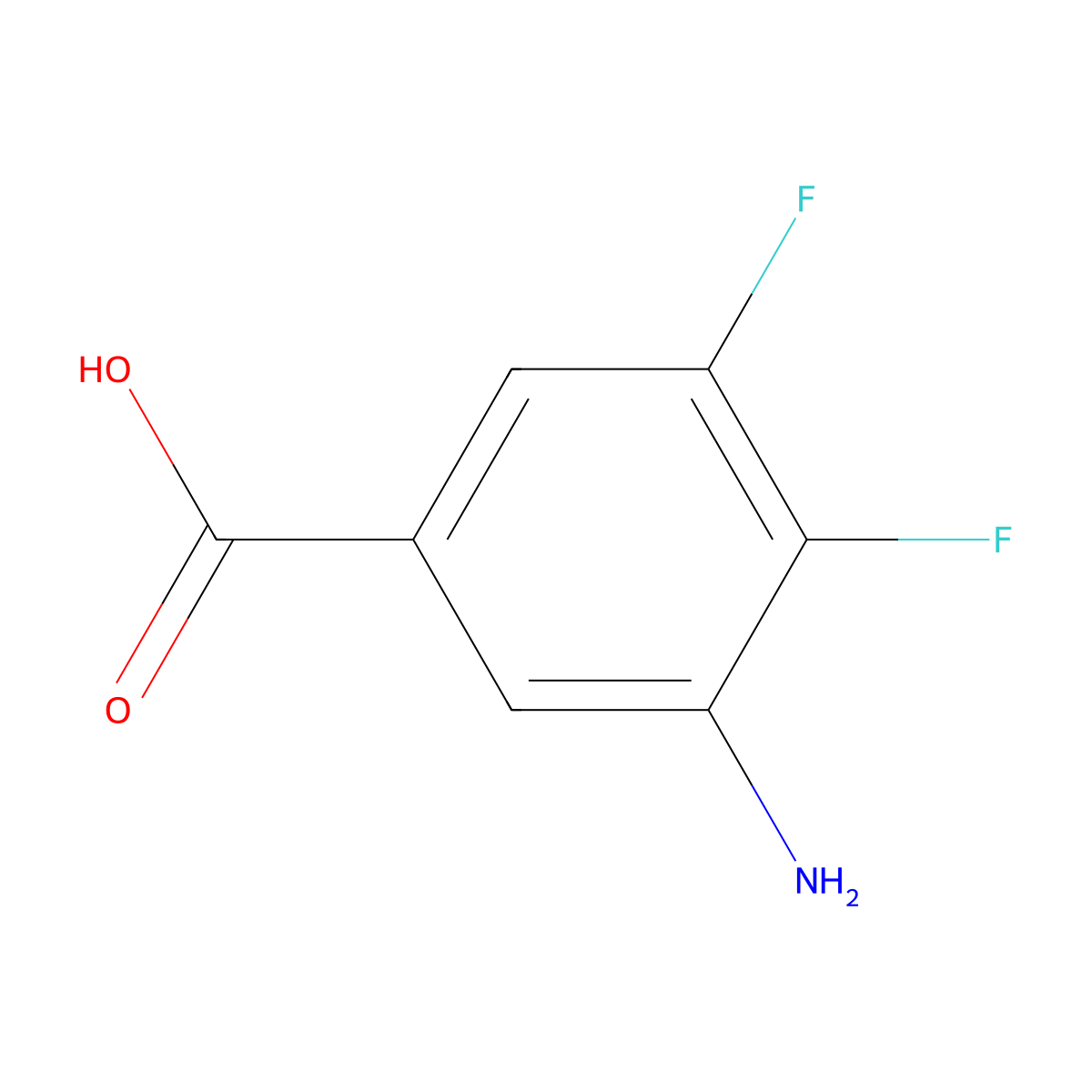 3-Amino-4,5-difluorobenzoic acid molecular structure, CAS 1025127-16-5