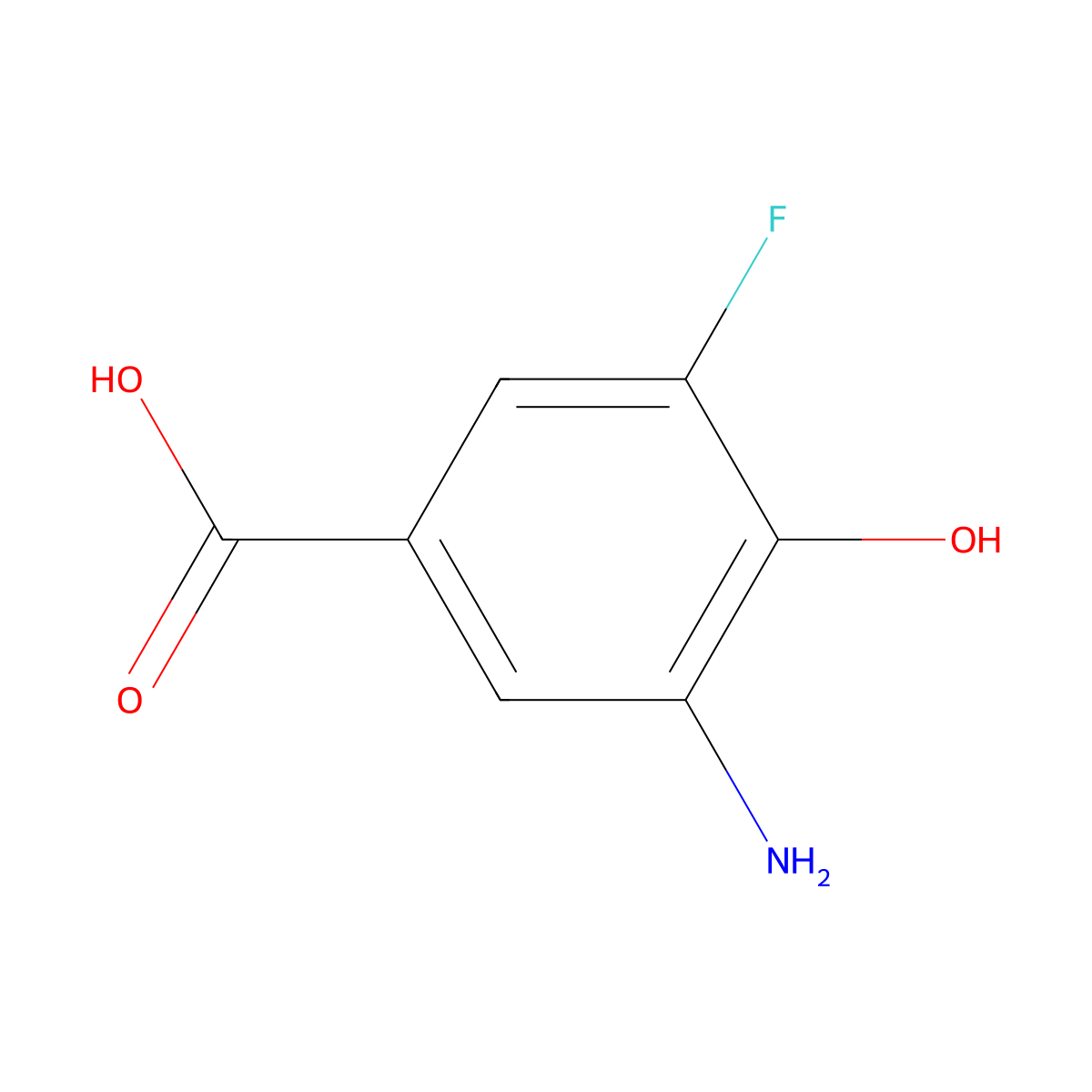 3-Amino-5-fluoro-4-hydroxybenzoic acid molecular structure, CAS 1025127-44-9