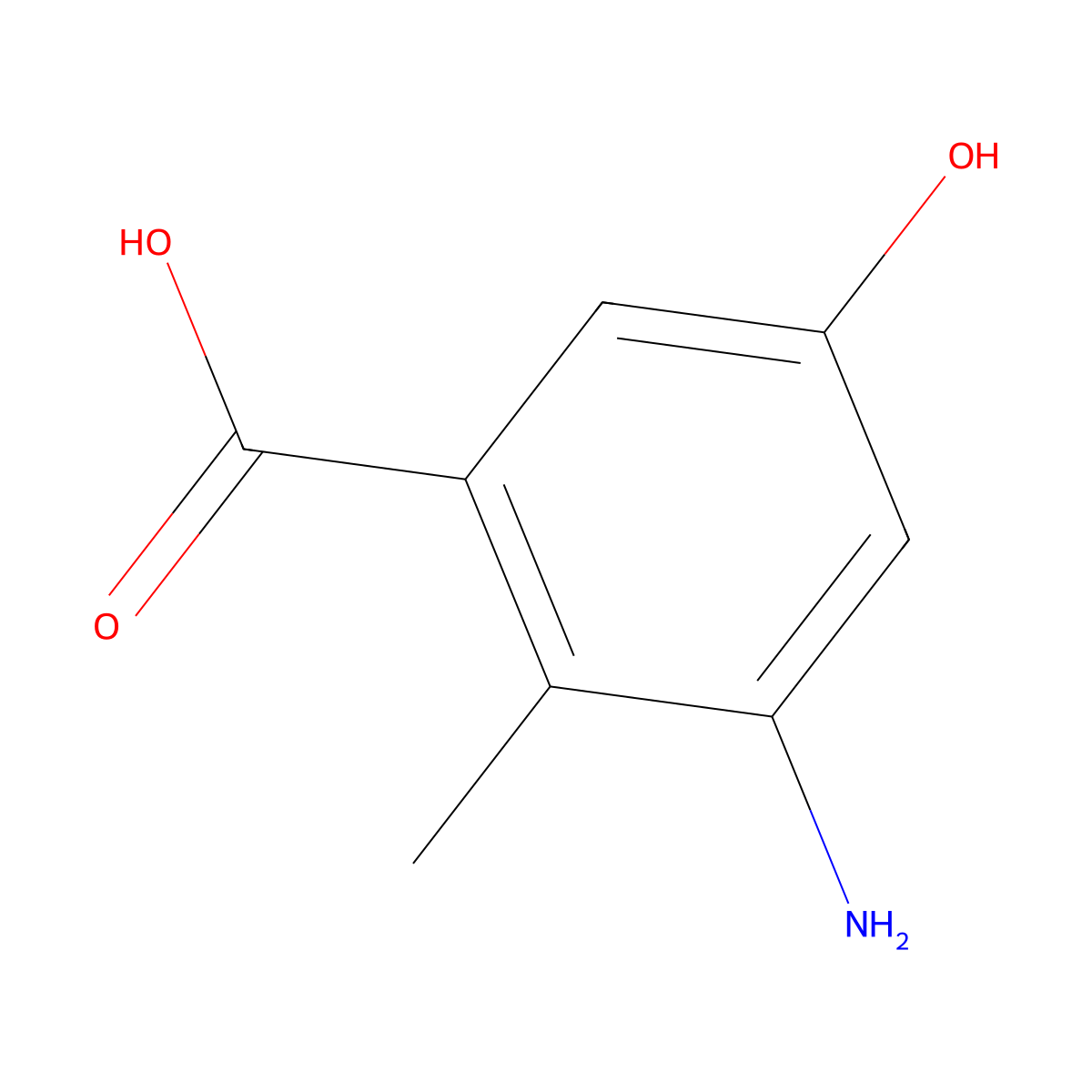 3-Amino-5-hydroxy-2-methylbenzoic acid molecular structure, CAS 1025127-47-2