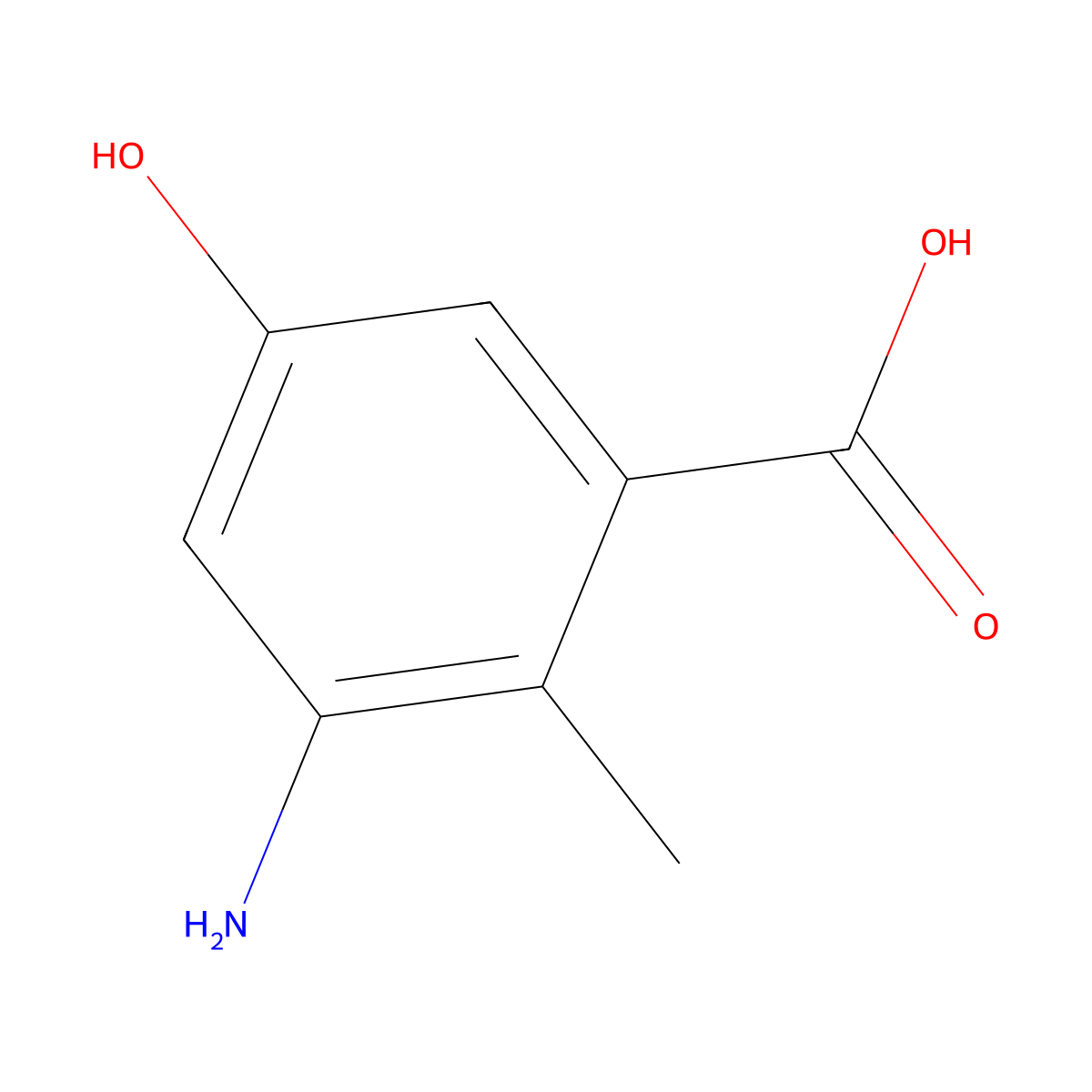 3-Amino-5-hydroxy-2-methylbenzoic acid molecular structure, CAS 1025127-47-2