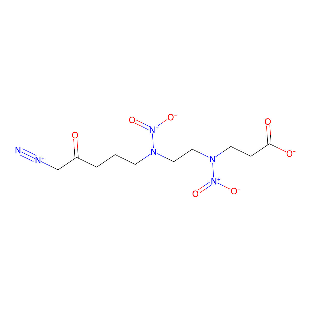 beta-Alanine, N-(2-((5-diazo-4-oxopentyl)nitroamino)ethyl)-N-nitro- molecular structure, CAS 102516-67-6