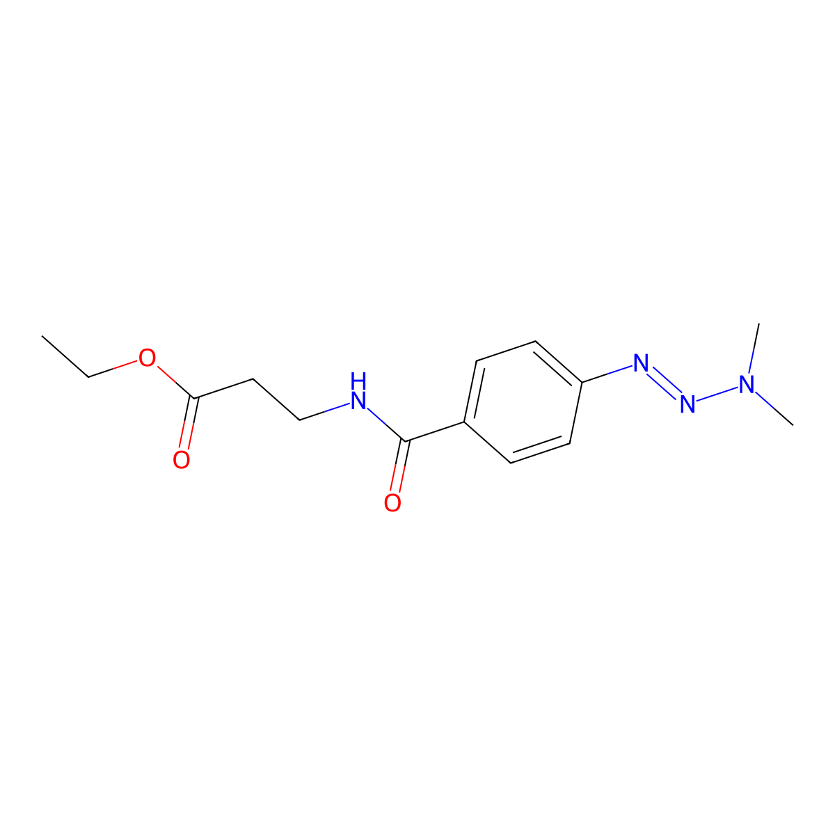 Ethyl 3-[[4-(dimethylaminodiazenyl)benzoyl]amino]propanoate molecular structure, CAS 102516-73-4