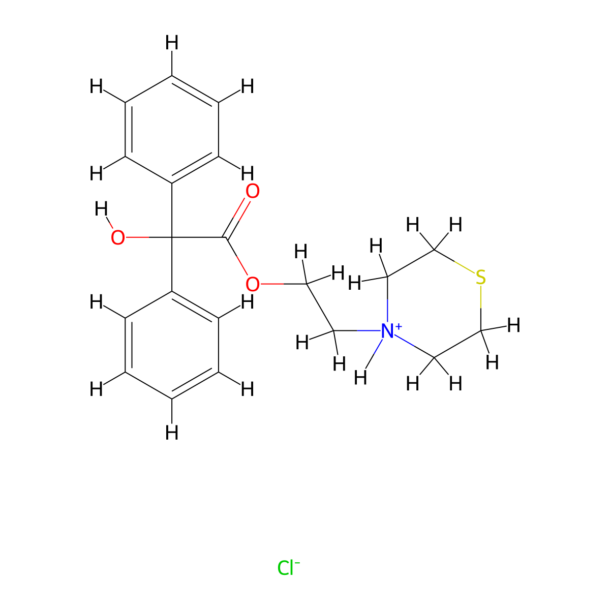 Benzilic acid, 2-thiomorpholinoethyl ester, hydrochloride molecular structure, CAS 102516-84-7