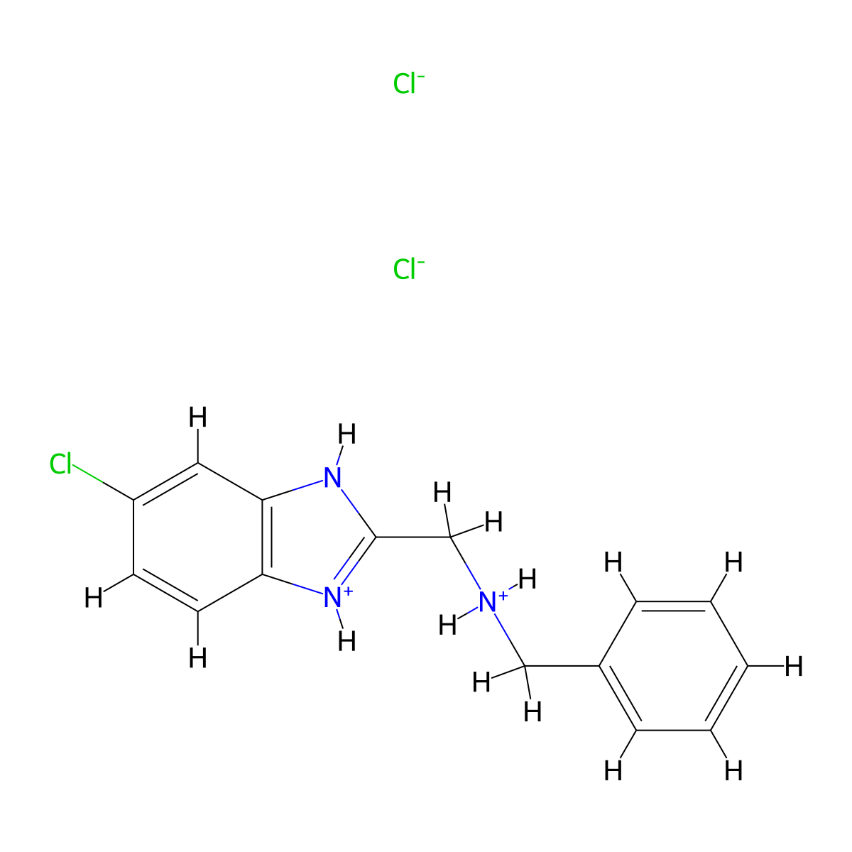 Benzimidazole, 2-(benzylaminomethyl)-5-chloro-, dihydrochloride molecular structure, CAS 102516-85-8