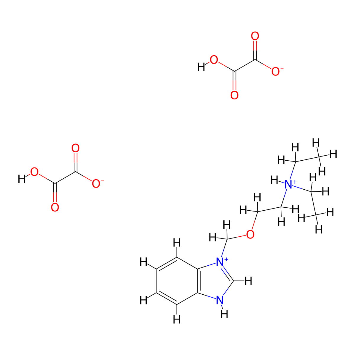 Benzimidazole, 1-((2-(diethylamino)ethoxy)methyl)-, dioxalate molecular structure, CAS 102516-94-9