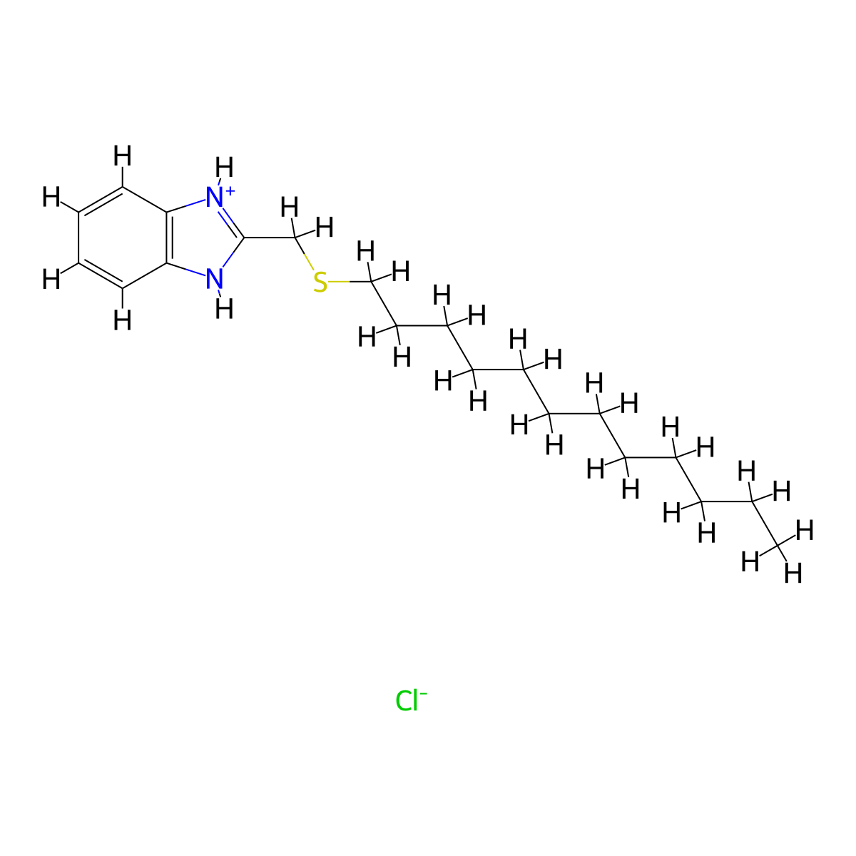 Benzimidazole, 2-(dodecylthiomethyl)-, hydrochloride molecular structure, CAS 102516-99-4