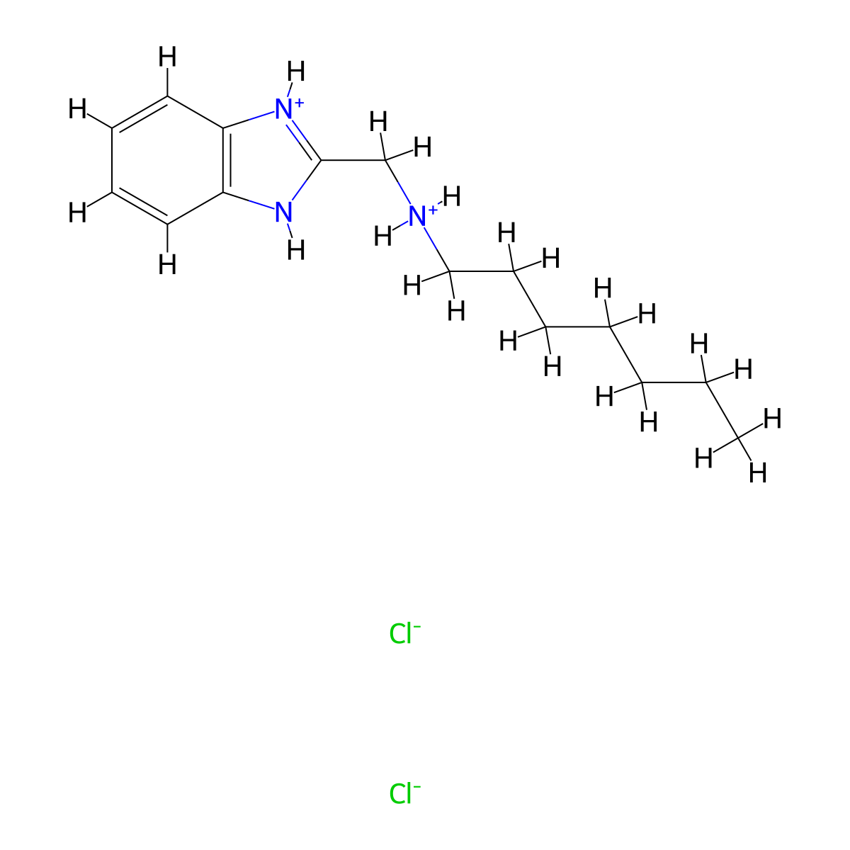 Benzimidazole, 2-(heptylaminomethyl)-, dihydrochloride molecular structure, CAS 102517-01-1