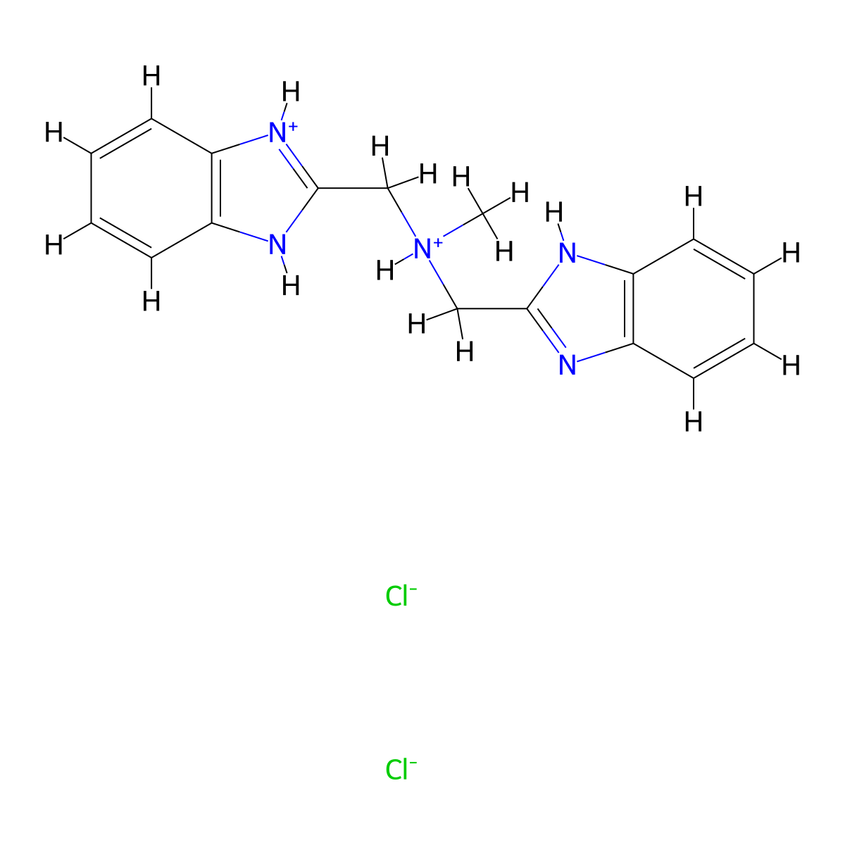 Benzimidazole, 2,2'-(N-methyliminodimethylene)bis-, dihydrochloride molecular structure, CAS 102517-02-2
