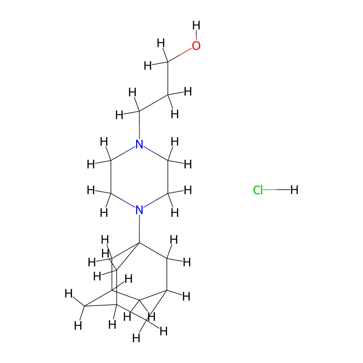 1-Piperazinepropanol, 4-(1-adamantyl)-, hydrochloride molecular structure, CAS 102517-12-4