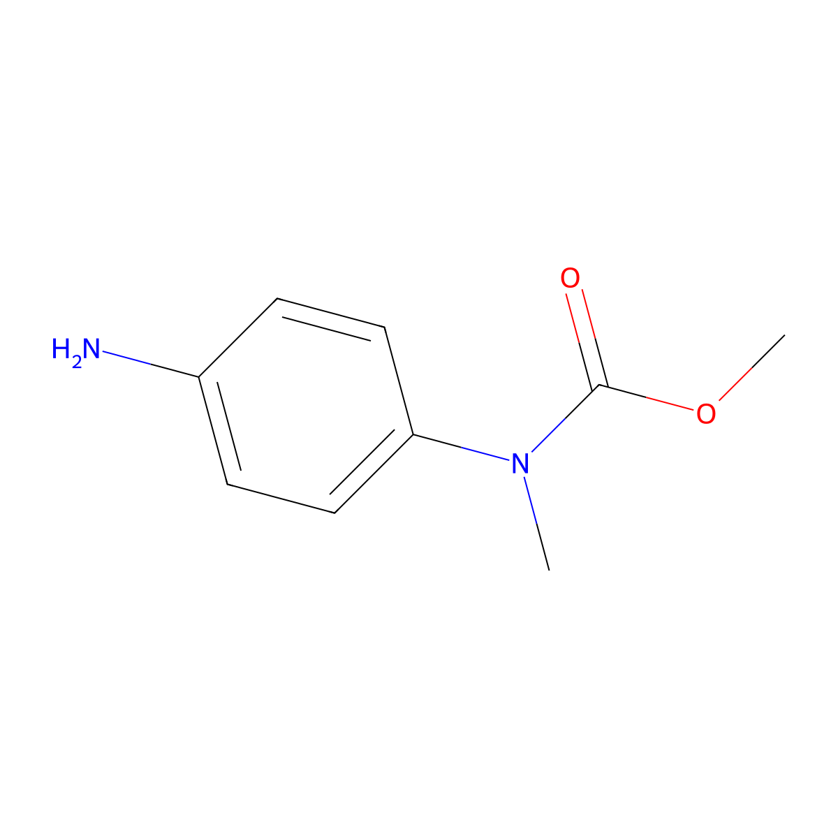 methyl N-(4-aminophenyl)-N-methylcarbamate molecular structure, CAS 10252-00-3