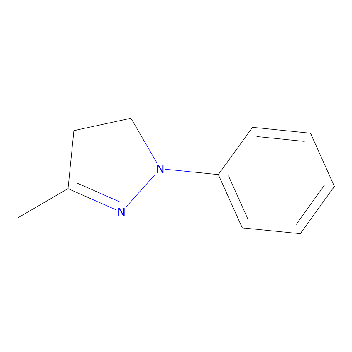 1-Phenyl-3-methyl-2-pyrazoline molecular structure, CAS 10252-46-7
