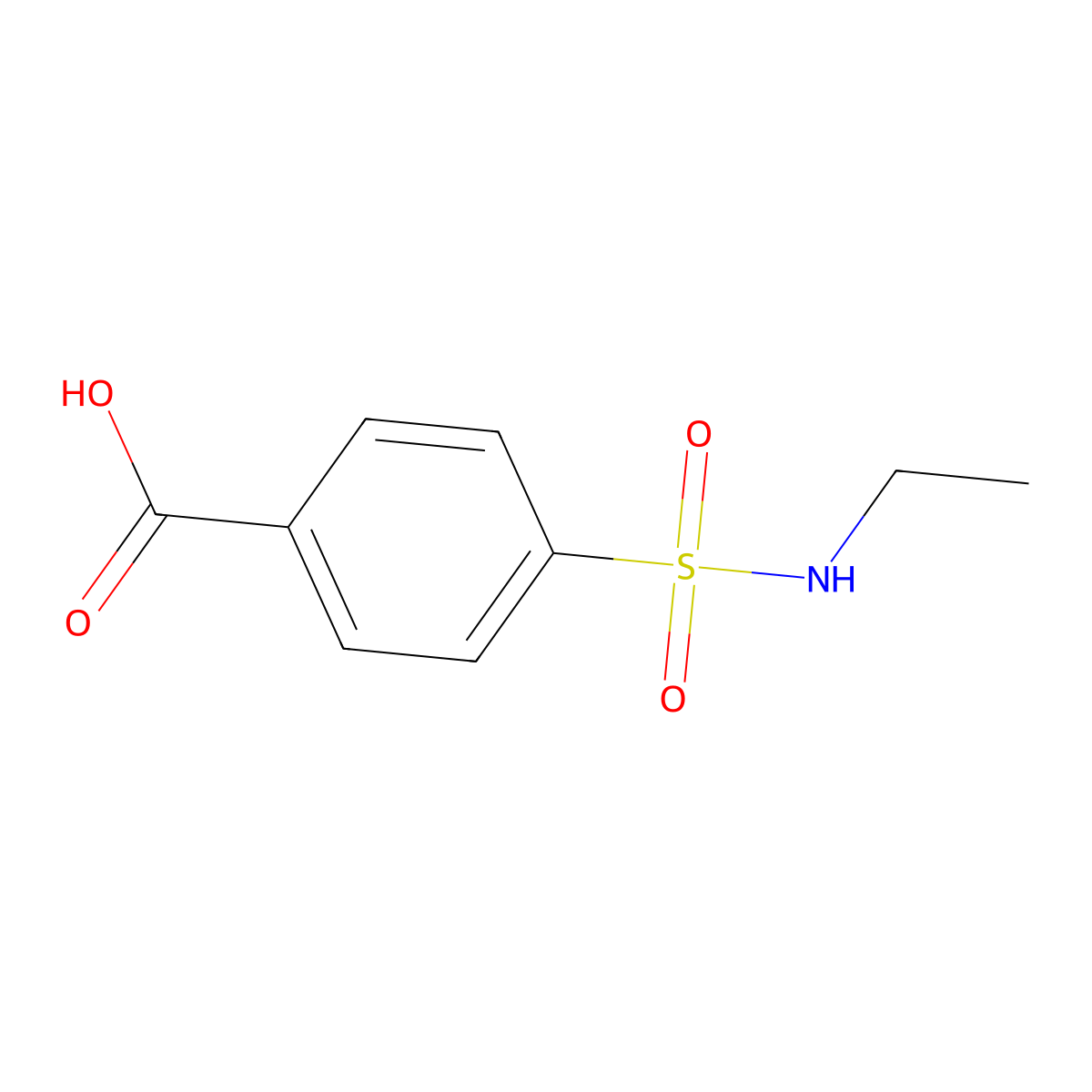 4-[(Ethylamino)sulfonyl]benzoic acid molecular structure, CAS 10252-64-9