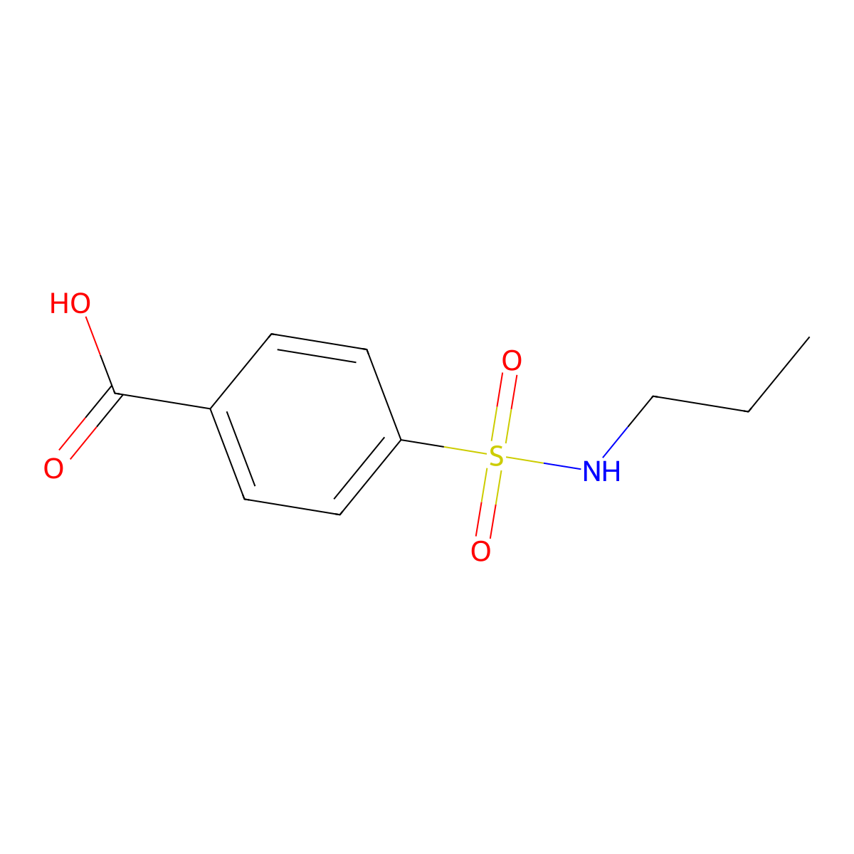 4-((Propylamino)sulfonyl)benzoic acid molecular structure, CAS 10252-65-0