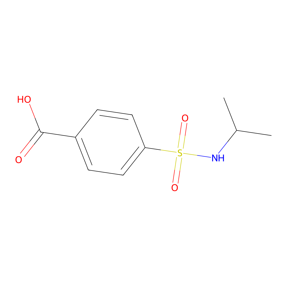4-((Propan-2-yl)sulfamoyl)benzoic acid molecular structure, CAS 10252-66-1