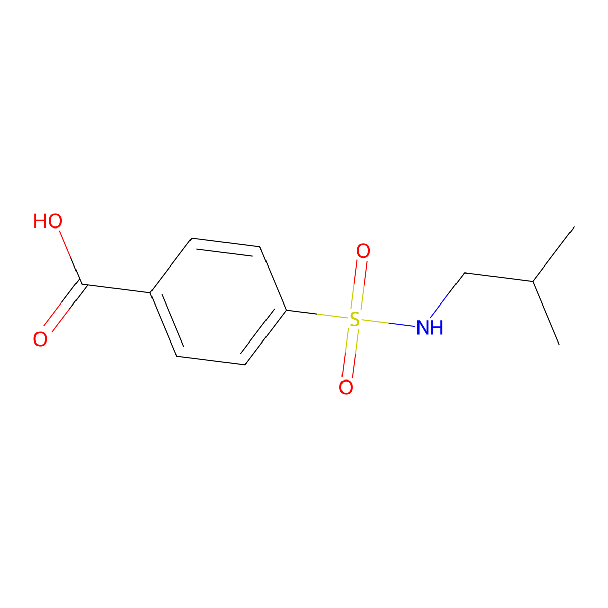 4-[(Isobutylamino)sulfonyl]benzoic acid molecular structure, CAS 10252-68-3