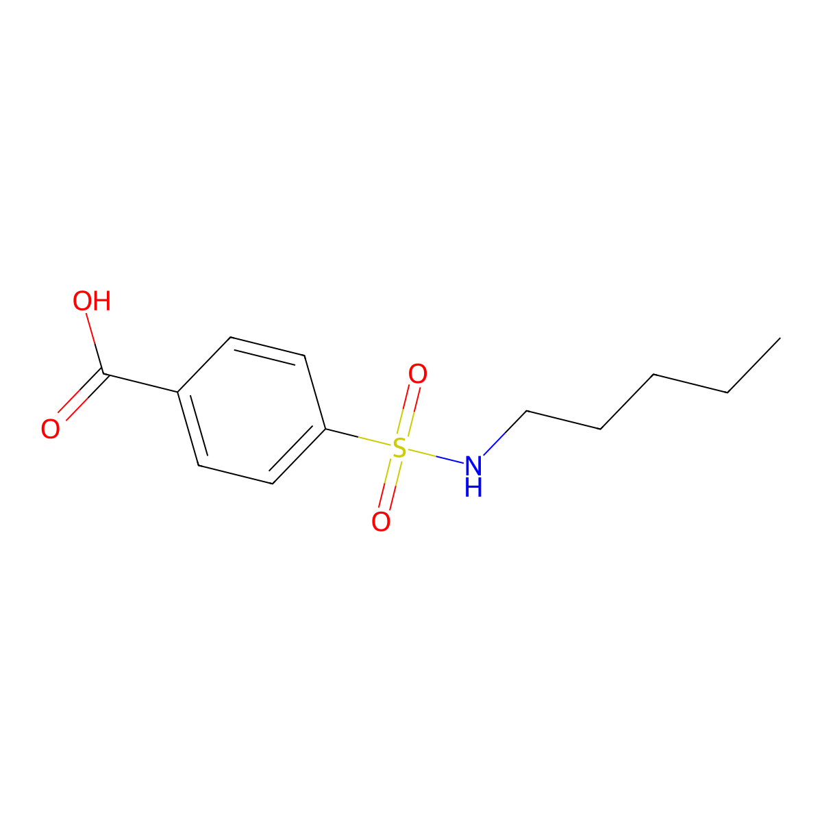 4-(Pentylsulfamoyl)benzoic acid molecular structure, CAS 10252-69-4