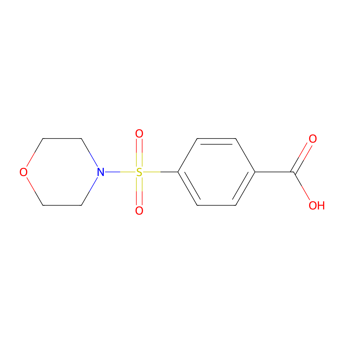 4-(Morpholine-4-sulfonyl)benzoic acid molecular structure, CAS 10252-82-1