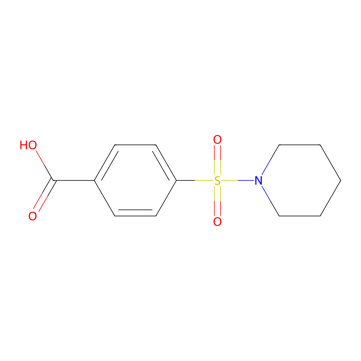 4-(Piperidine-1-sulfonyl)benzoic acid molecular structure, CAS 10252-83-2