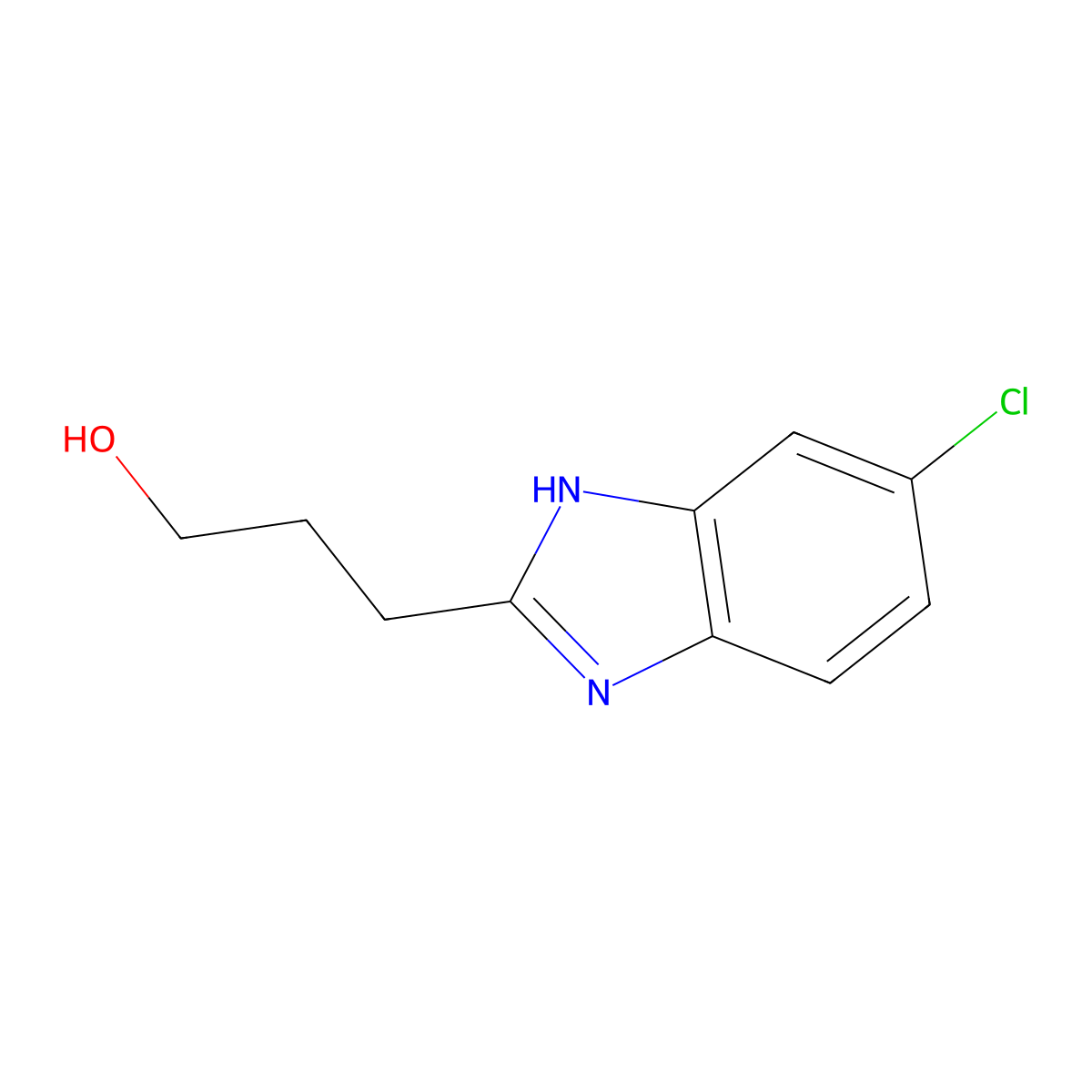 3-(5-Chloro-1H-Benzo[D]Imidazol-2-Yl)Propan-1-Ol molecular structure, CAS 10252-89-8